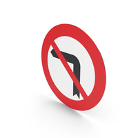 Spanish Sign Left Turn Prohibited PNG & PSD Images