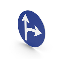 Spanish Go Straight Or Turn Right Sign PNG & PSD Images