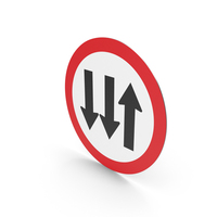 Colombian Sign Three Lanes (Two Contraflow) PNG & PSD Images