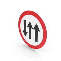 Colombian Sign Three Lanes (One Contraflow) PNG & PSD Images