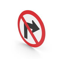 Colombian No Right Turn Sign PNG & PSD Images