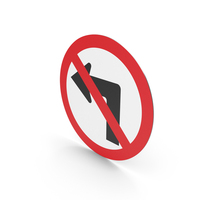 Colombian Sign No Turn Left PNG & PSD Images