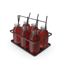 Cranberry Juice Glass Bottle Set PNG & PSD Images