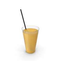 Orange Juice Cup With Straw PNG & PSD Images