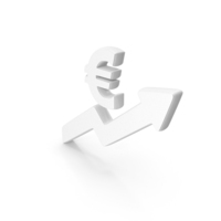 Euro Price Rise Symbol White PNG & PSD Images
