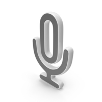 Mic Symbol White PNG & PSD Images
