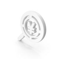 Money Search Yen Symbol White PNG & PSD Images