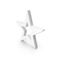 Star Outline Symbol White PNG & PSD Images