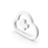 Adding To The Cloud Symbol White PNG & PSD Images