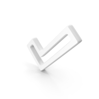 Check Mark Outline Symbol White PNG & PSD Images