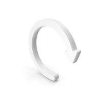 White Circular Arrow Symbol PNG & PSD Images