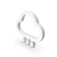 Cloud With Rain Drops Symbol White PNG & PSD Images