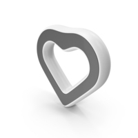 Heart Outline Symbol White PNG & PSD Images