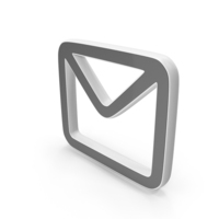 Mail Outline Symbol White PNG & PSD Images