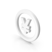 Yen Currency Symbol White PNG & PSD Images