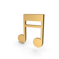 Gold Slanted Beamed Sixteenth Note PNG & PSD Images