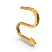 Curve Arrow Repeat Icon Gold PNG & PSD Images