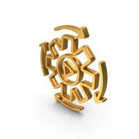 Out Line Automation Icon Gold PNG & PSD Images
