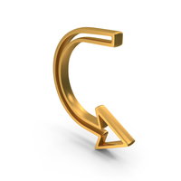 Gold Curve Arrow Repeat Icon PNG & PSD Images