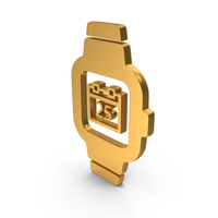 Gold Smartwatch With Calendar Icon PNG & PSD Images