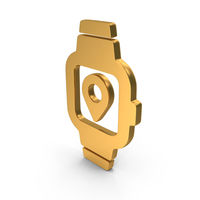 Smart Watch With Location Map Icon Gold PNG & PSD Images