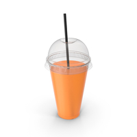 Carrot Juice Cup With Straw PNG & PSD Images