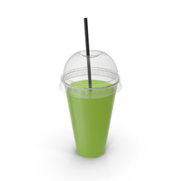 Green Juice Cup with Straw PNG & PSD Images
