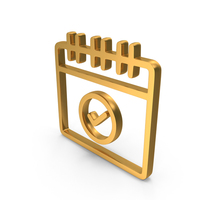Appointment Calendar Check Icon Gold PNG & PSD Images