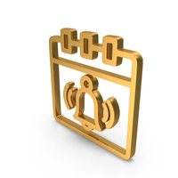 Bell Alert Appointment Calendar Icon Gold PNG & PSD Images