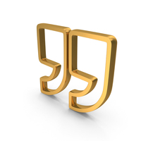 Out Line Quotes Inverted Comma Icon Gold PNG & PSD Images