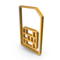 Gold Sim Card Outline Icon PNG & PSD Images