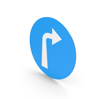 Indian Compulsory Turn Right Ahead Sign PNG & PSD Images