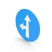 Indian Compulsory Ahead Or Turn Left Sign PNG & PSD Images