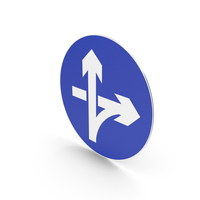 Chinese Proceed Straight And Turn Right Via Ramp Sign PNG & PSD Images
