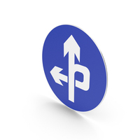 Chinese Signs Proceed Straight And Turn Left PNG & PSD Images