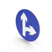 Chinese Proceed Straight And Or Turn Right Sign PNG & PSD Images