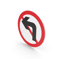 Chinese No Left Turn Sign PNG & PSD Images
