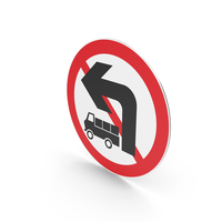 Chinese No Left Turn For Freight Vehicles Sign PNG & PSD Images
