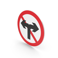 Chinese No Left And Right Turns Sign PNG & PSD Images