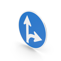 Japanese Straight Ahead Or Right Turn Permitted Sign PNG & PSD Images