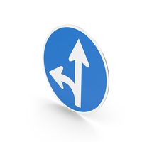 Japanese Straight Ahead Or Left Turn Permitted Sign PNG & PSD Images