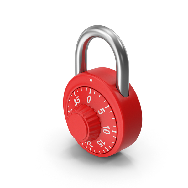 Red Combination Round Padlock PNG & PSD Images