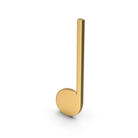 Gold Quarter Note Symbol PNG & PSD Images