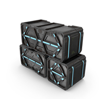 SciFi Container Set Of 3 PNG & PSD Images