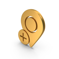 Gold Add GPS Location Pin Icon PNG & PSD Images