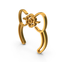 Bow Flower Girl Hair Band Icon Gold PNG & PSD Images