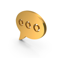Chat Speech Bubble Icon Gold PNG & PSD Images