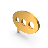 Gold Chat Bubble Icon PNG & PSD Images