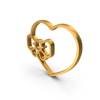 Out Line Valentines Day Love Bow Icon Gold PNG & PSD Images