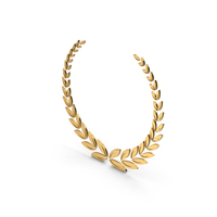 Gold Laurel Wreath Symbol PNG & PSD Images